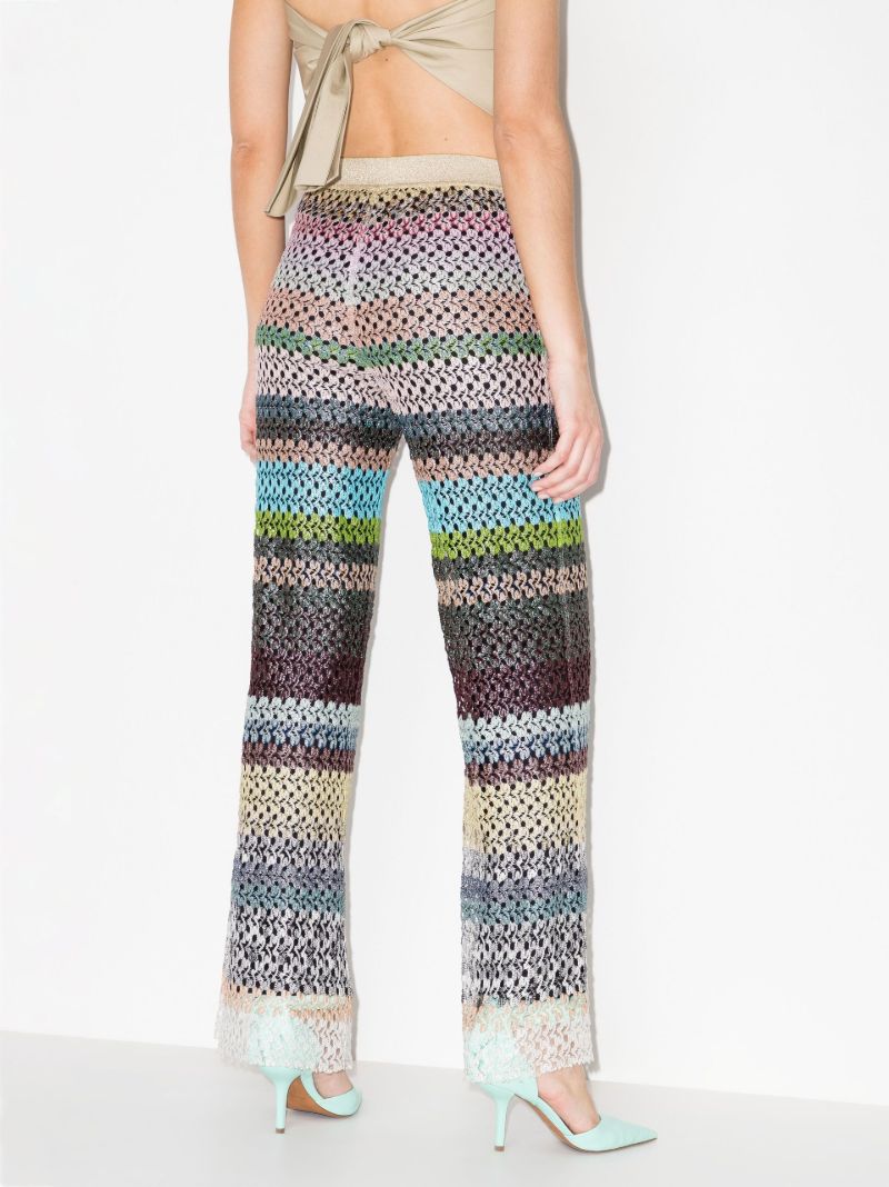 Striped Knit Flared Trousers