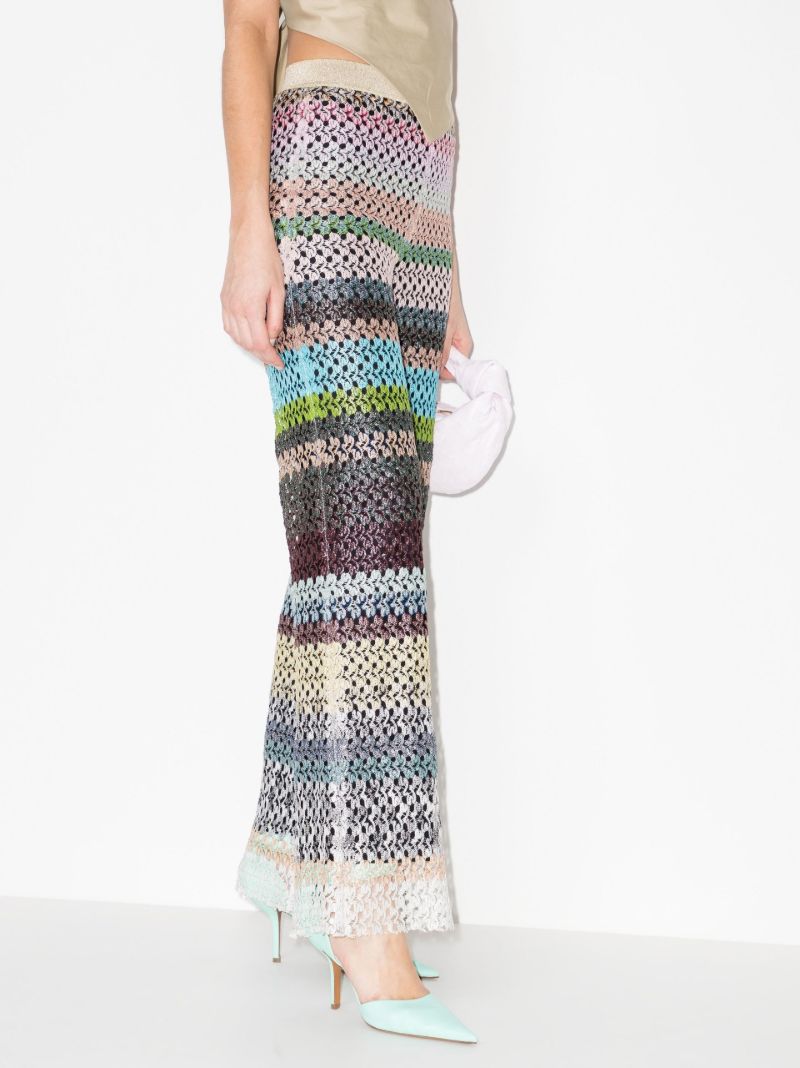 Striped Knit Flared Trousers
