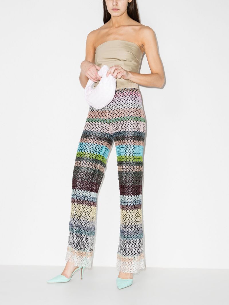 Striped Knit Flared Trousers