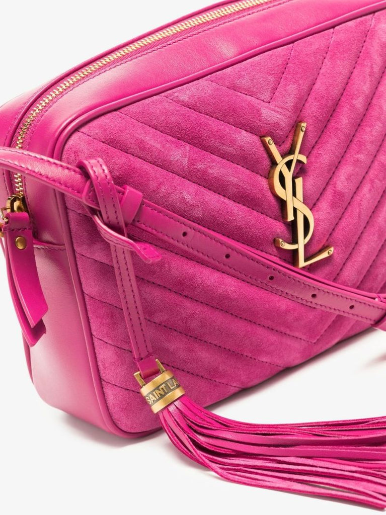 Pink Lou Suede Camera Bag