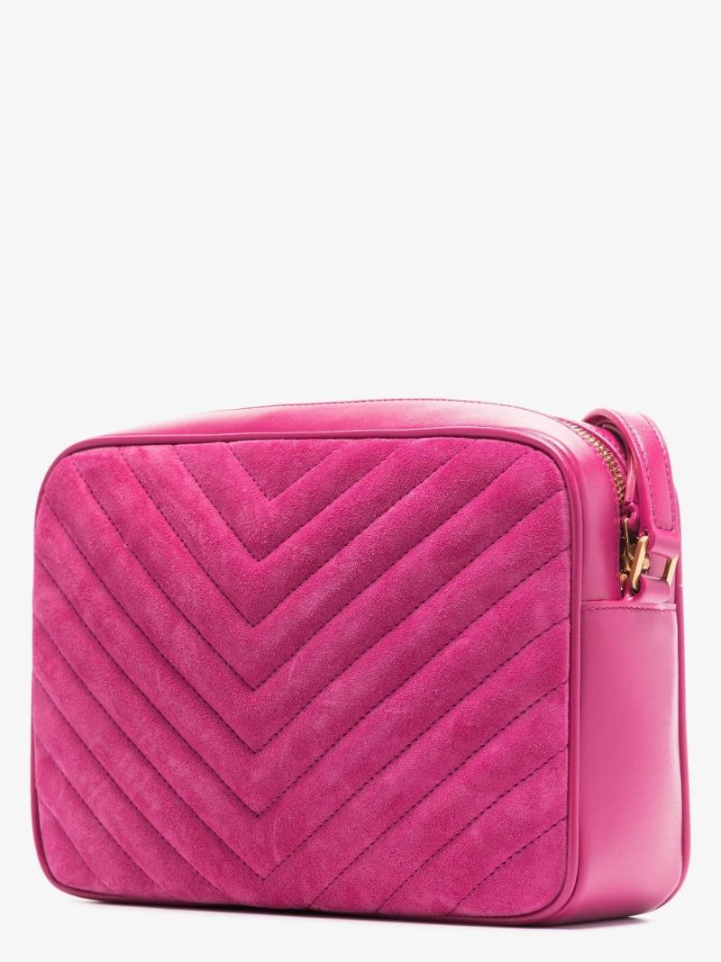Pink Lou Suede Camera Bag
