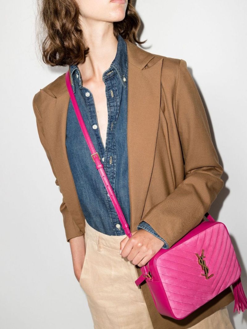 Pink Lou Suede Camera Bag