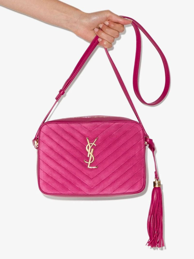 Pink Lou Suede Camera Bag