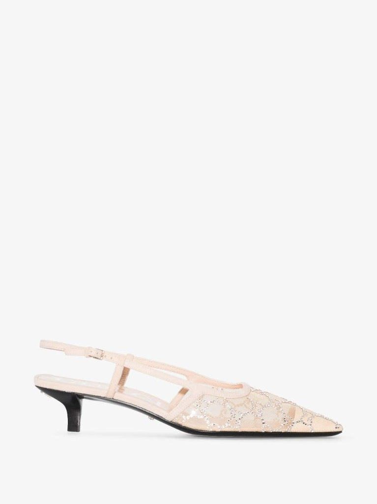 Neutral Gg 35 Crystal Embellished Slingback Pumps