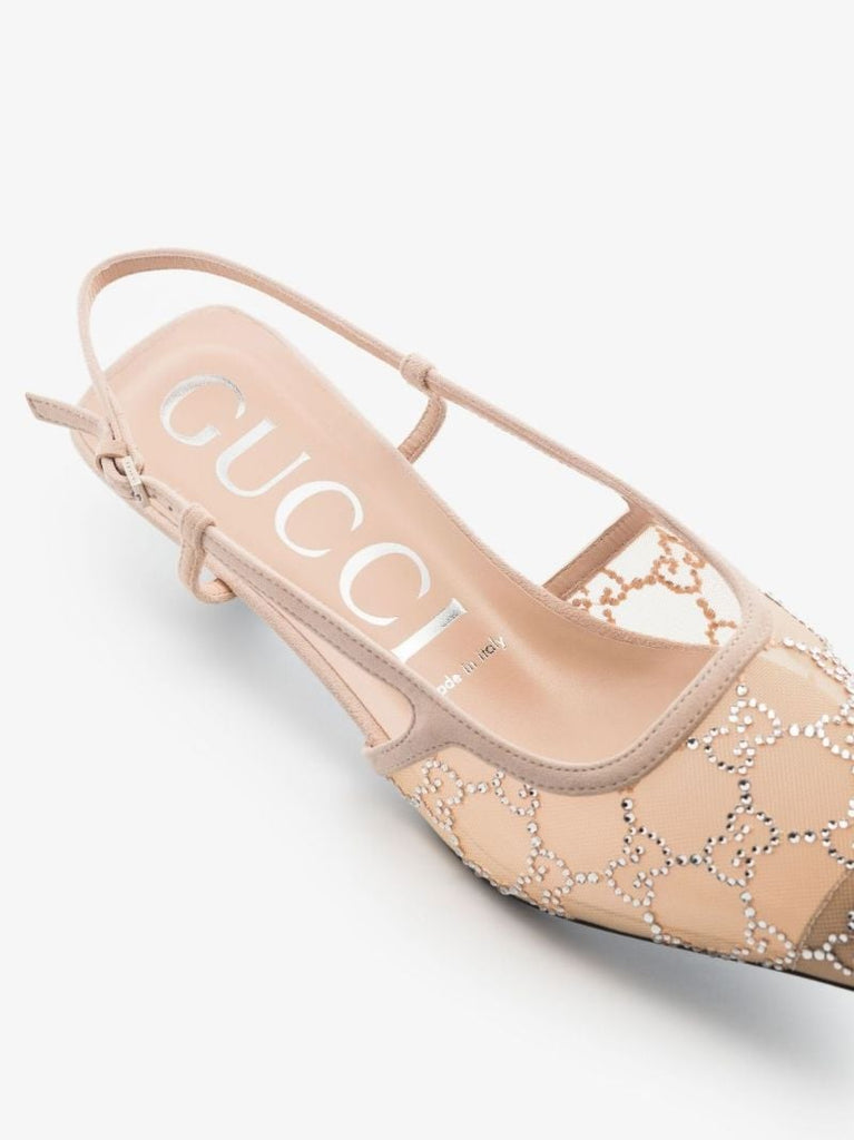 Neutral Gg 35 Crystal Embellished Slingback Pumps