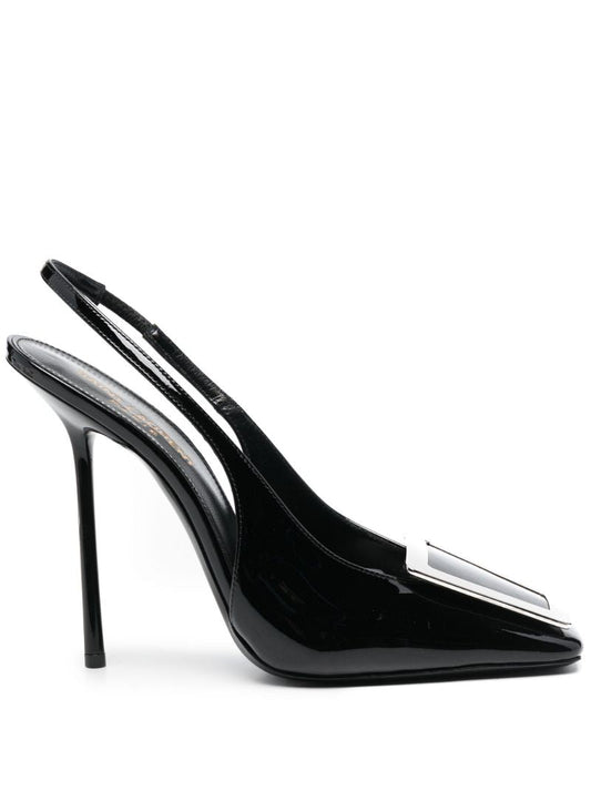 Black Maxine 115 Patent Leather Slingback Pumps