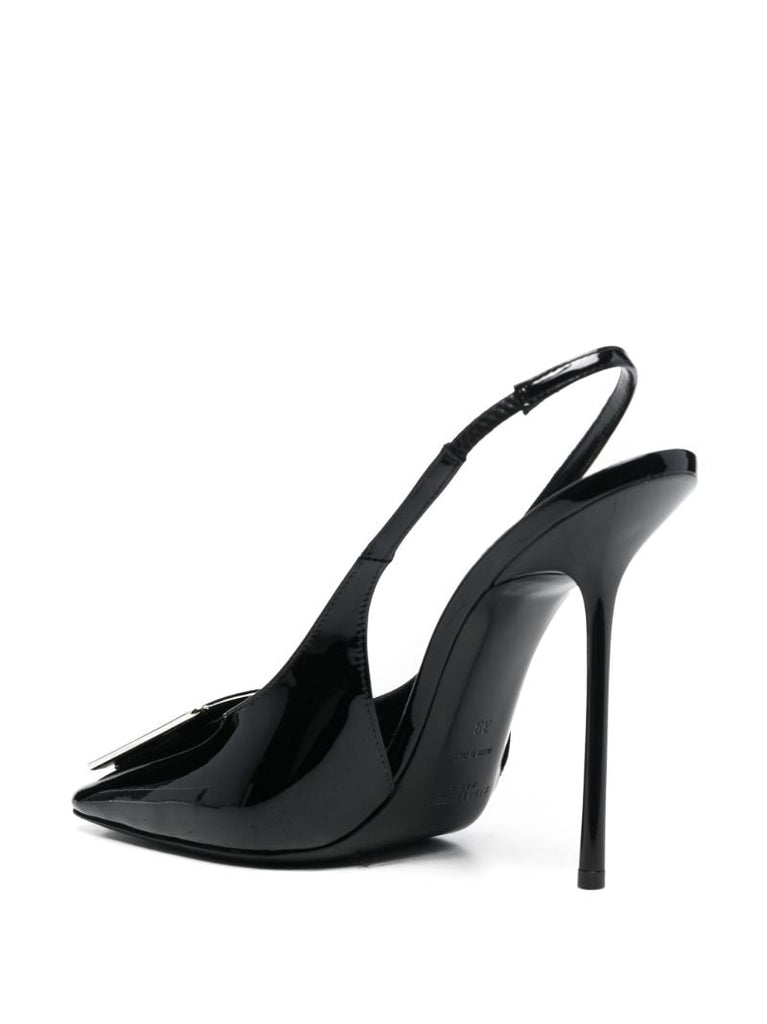 Black Maxine 115 Patent Leather Slingback Pumps