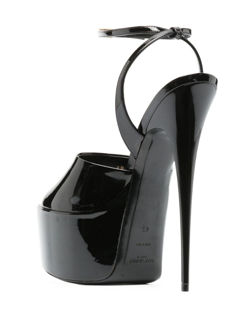 Black Kika 110 Platform Leather Sandals