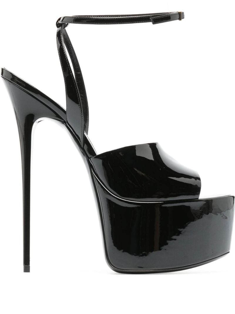 Black Kika 110 Platform Leather Sandals