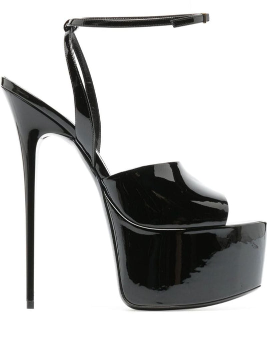 Black Kika 110 Platform Leather Sandals