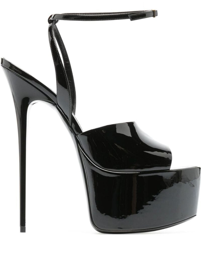 Black Kika 110 Platform Leather Sandals