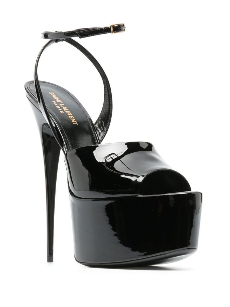 Black Kika 110 Platform Leather Sandals