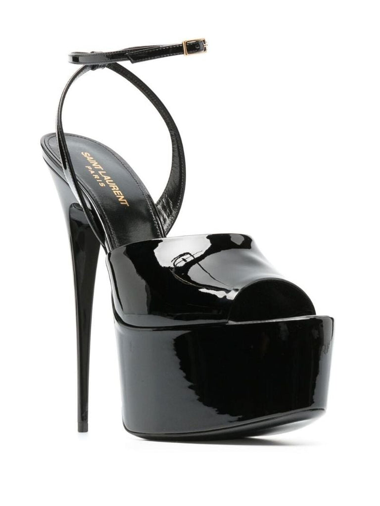 Black Kika 110 Platform Leather Sandals