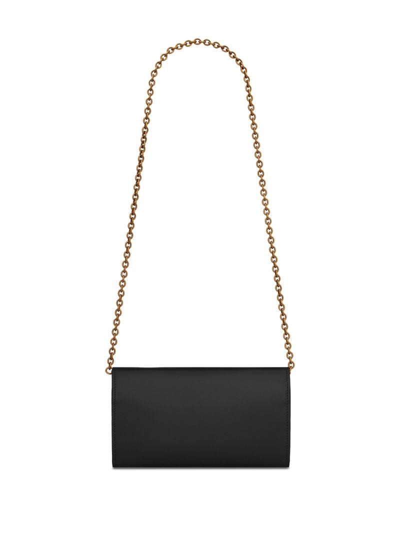 Black Le Maillon Leather Chain Wallet
