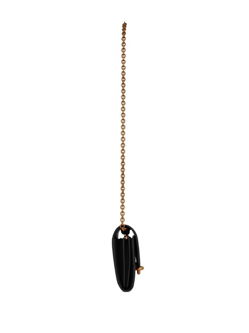 Black Le Maillon Leather Chain Wallet