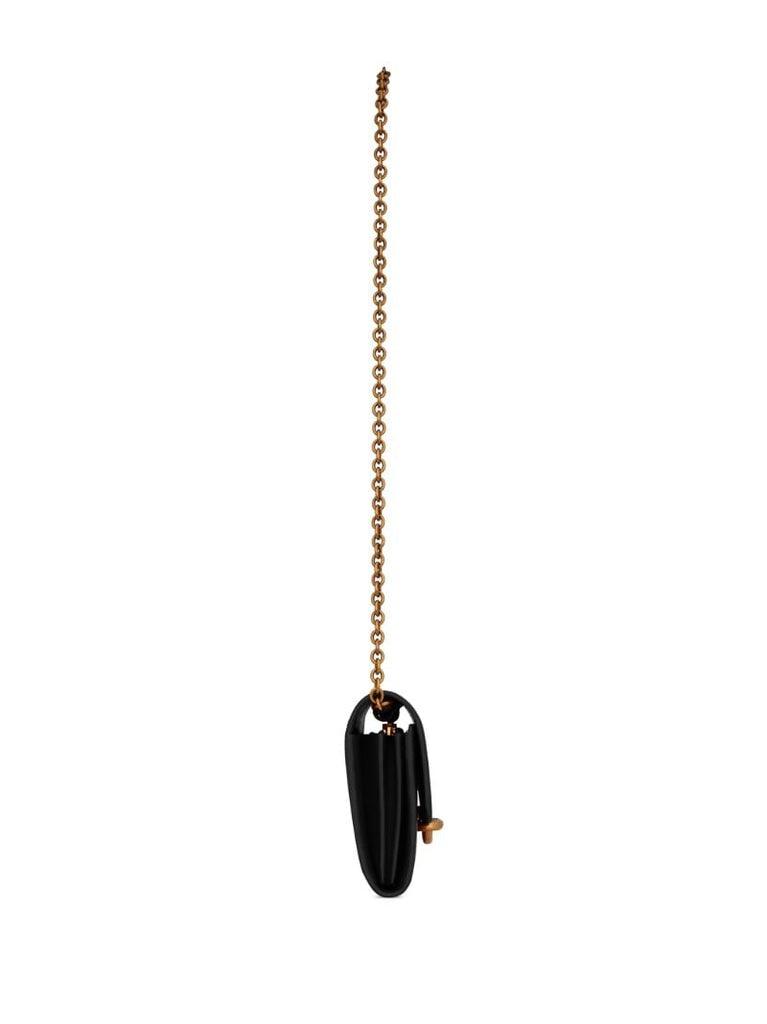 Black Le Maillon Leather Chain Wallet