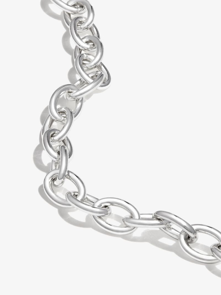 Sterling Silver Puff Heart Chain Bracelet