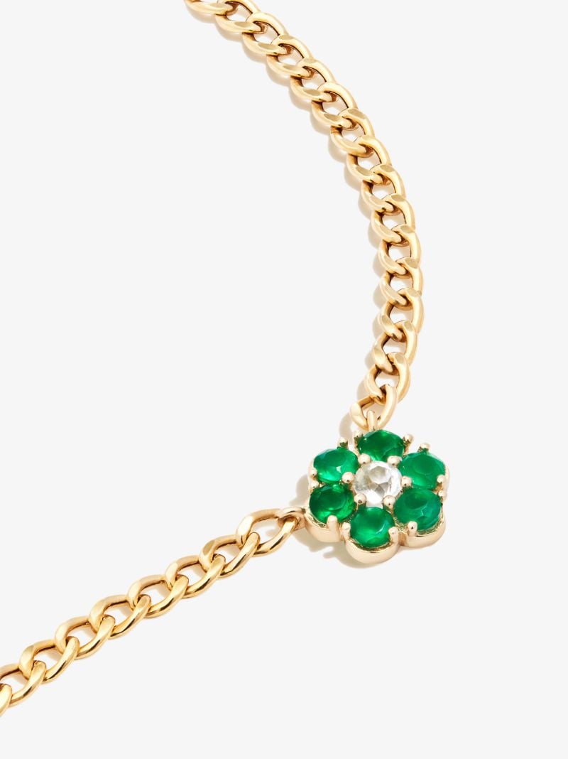 Gold Vermeil Flower Power Agate Topaz Necklace