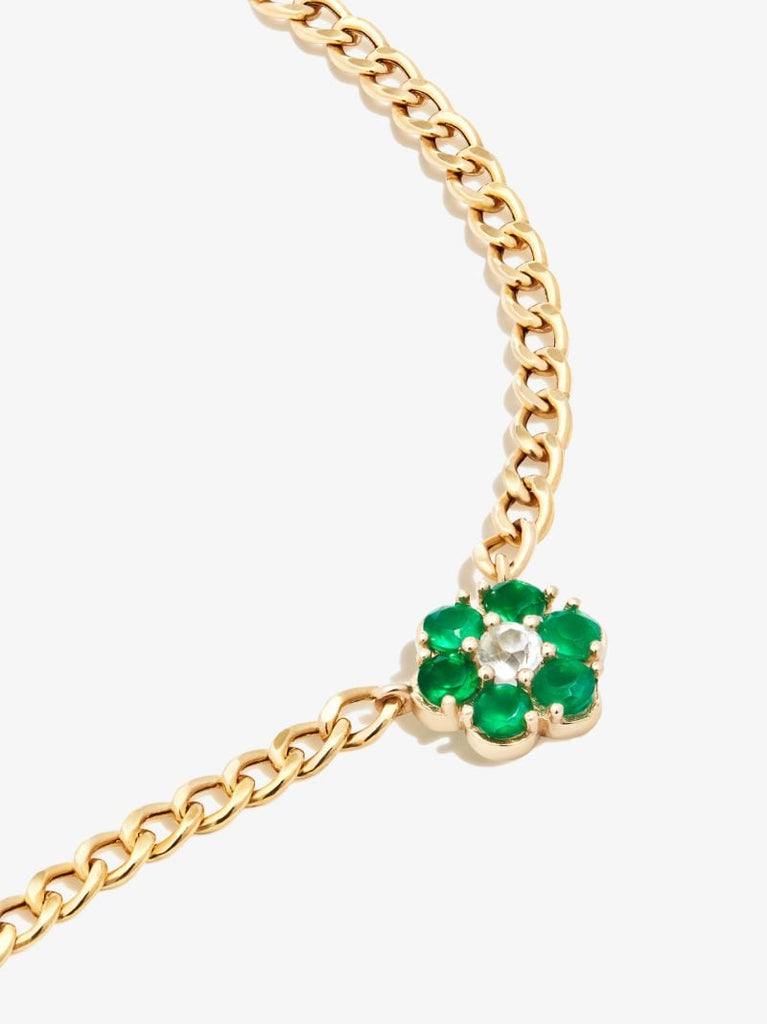 Gold Vermeil Flower Power Agate Topaz Necklace