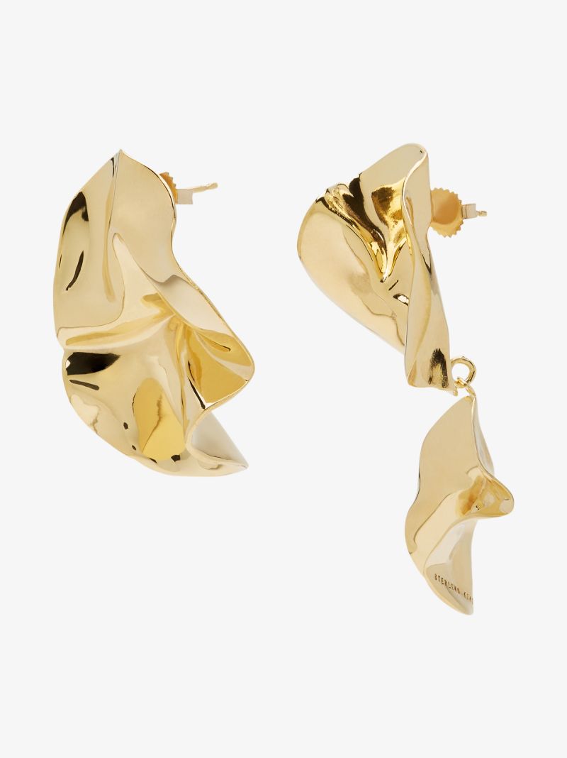 Gold-plated Mismatched Fold Earrings