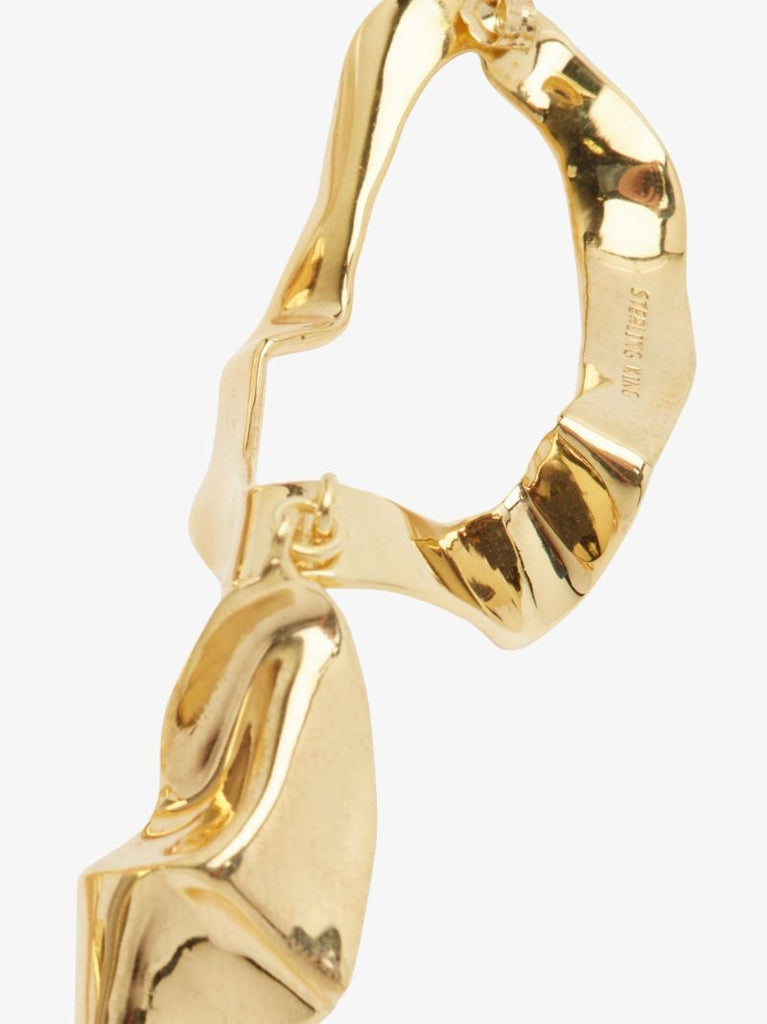Gold-plated Inside Out Pearl Drop Earrings