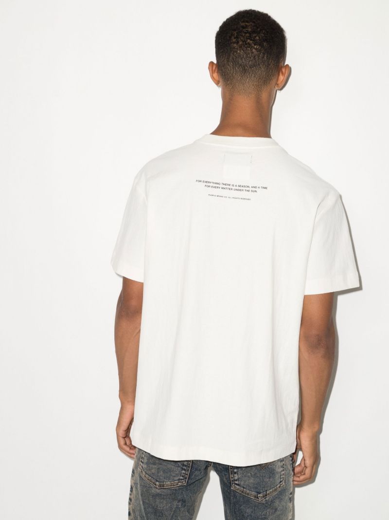 White Abstract Print Cotton T-shirt