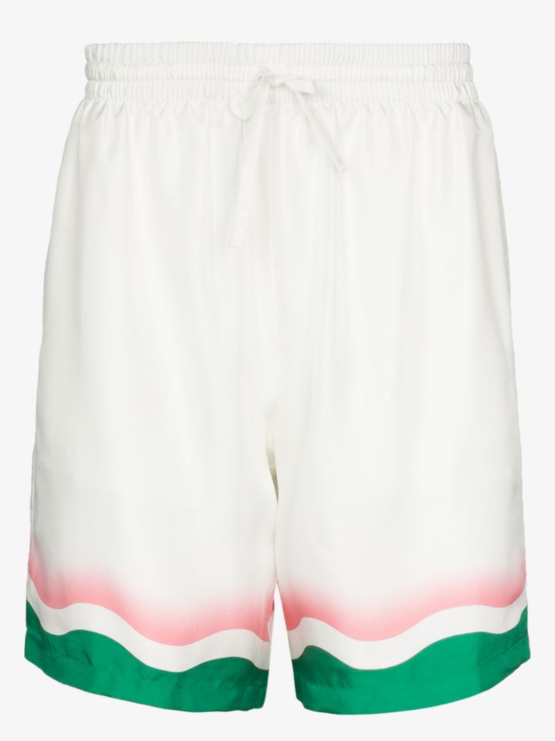Wave Print Silk Shorts