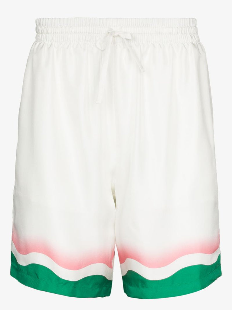 Wave Print Silk Shorts