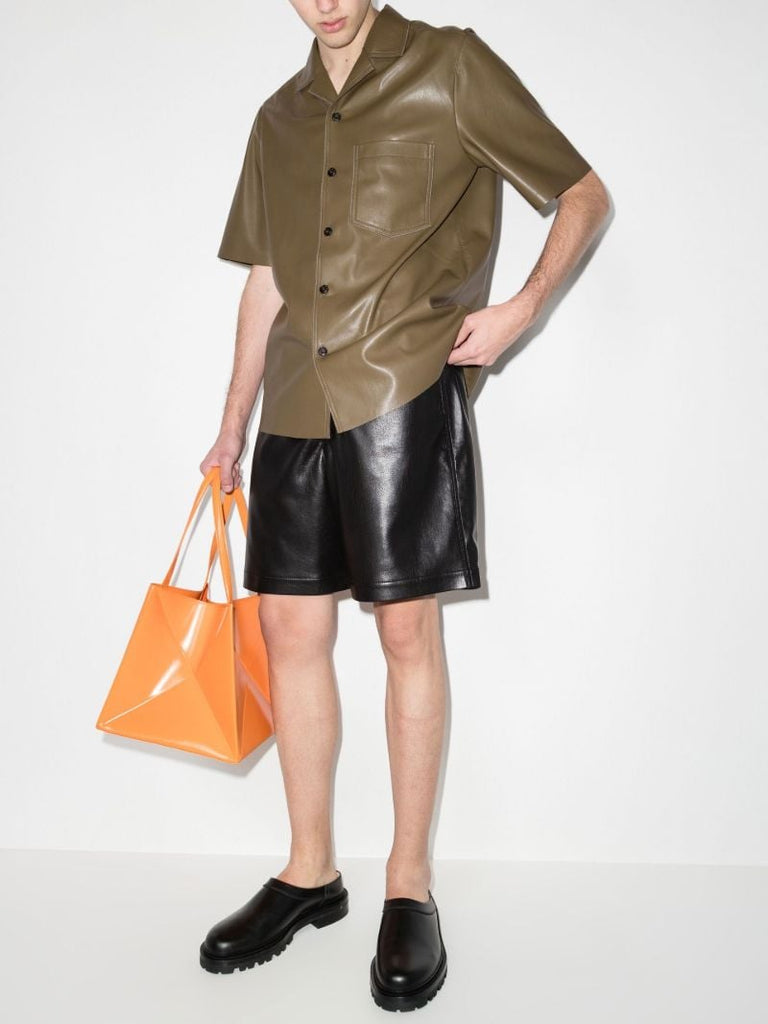 Bodil Short Sleeve Vegan Leather Shirt