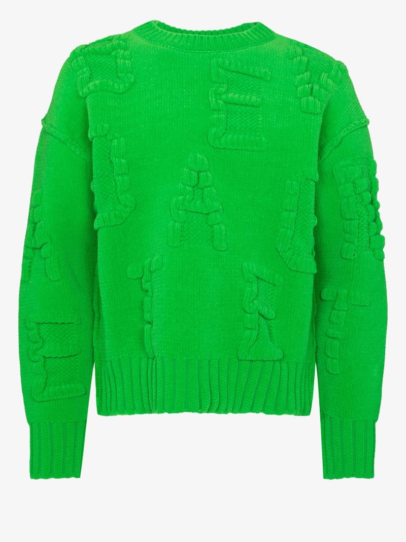 Logo Embossed Chenille Sweater
