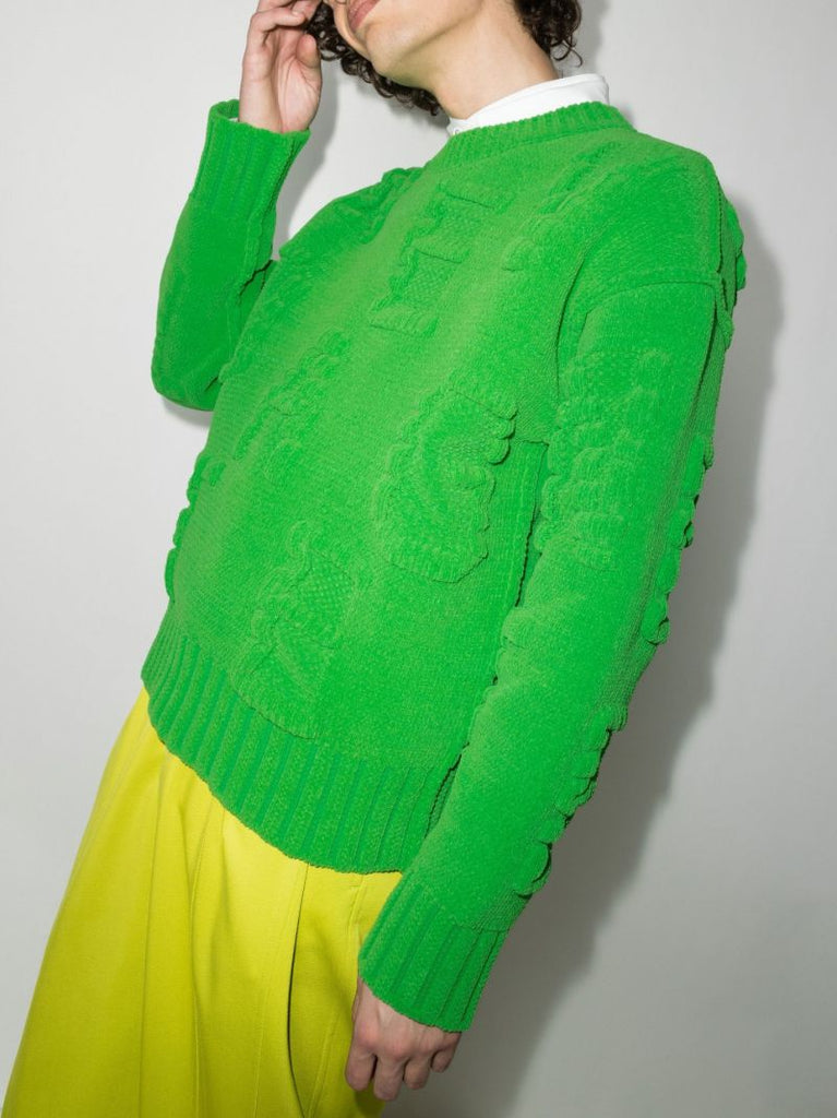 Logo Embossed Chenille Sweater
