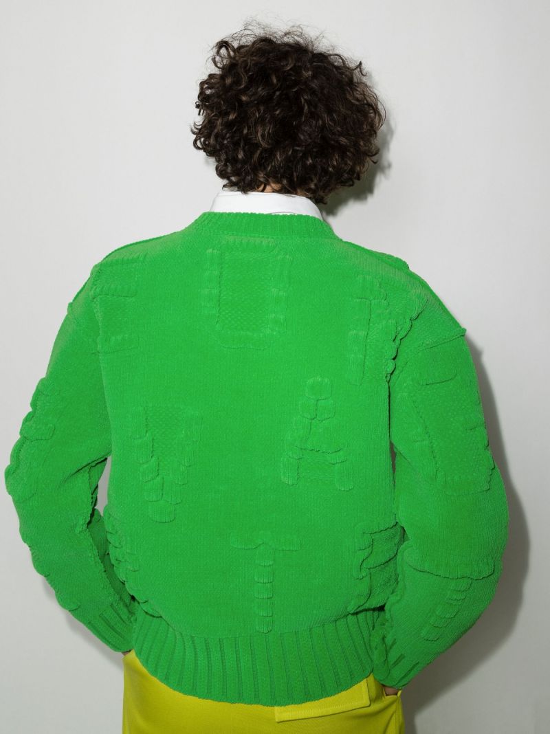 Logo Embossed Chenille Sweater