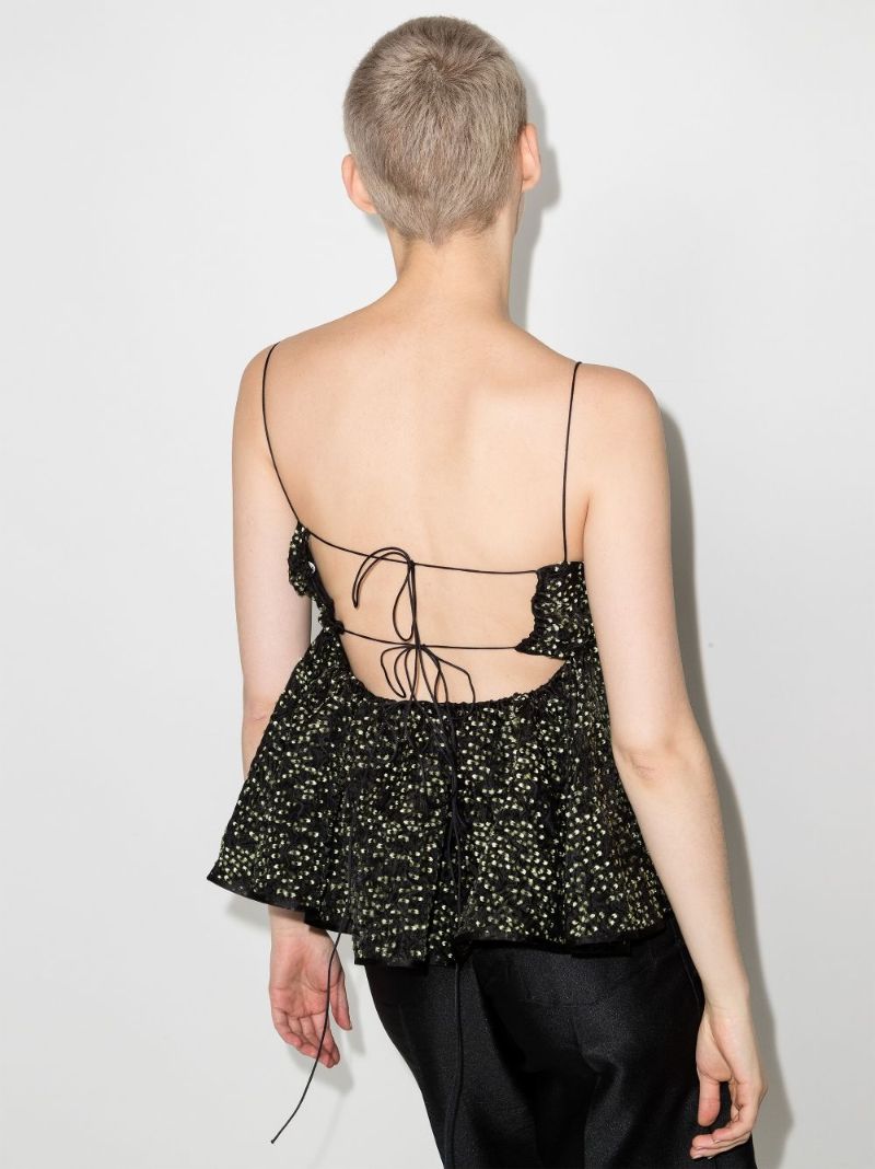 Selena Patterned Peplum Top