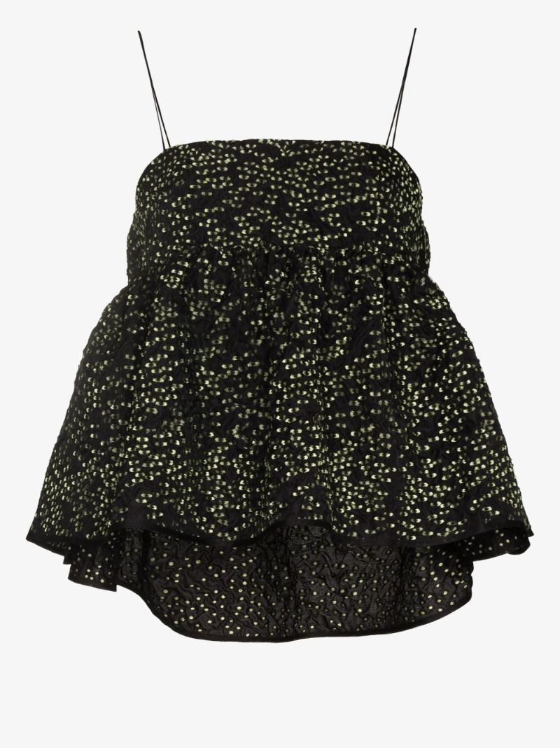 Selena Patterned Peplum Top