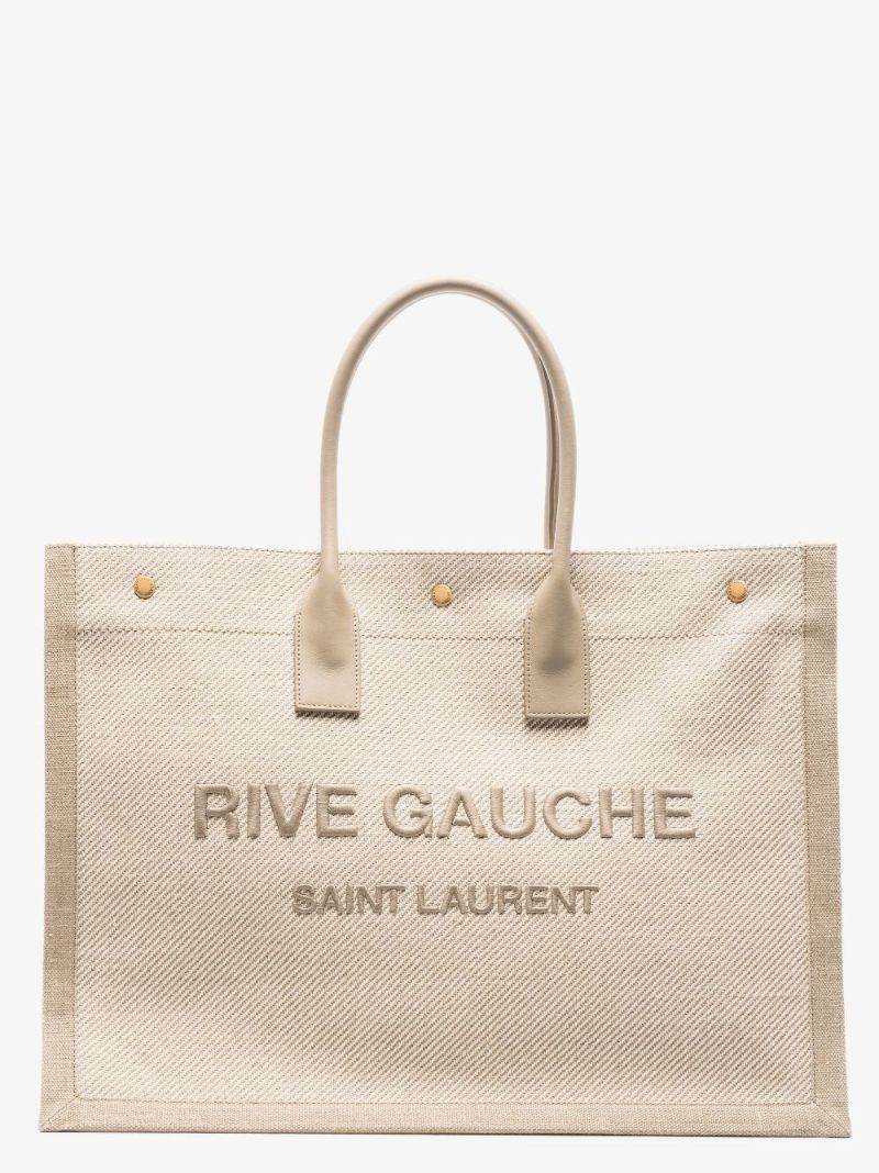 Neutral Rive Gauche Logo Tote Bag