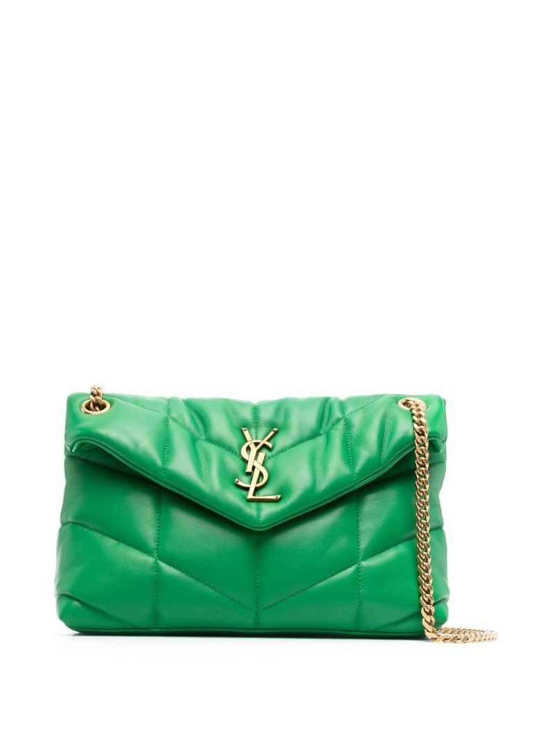Green Loulou Puffer Small Leather Shoulder Bag