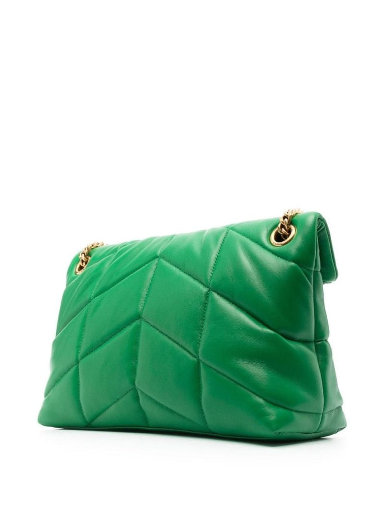 Green Loulou Puffer Small Leather Shoulder Bag