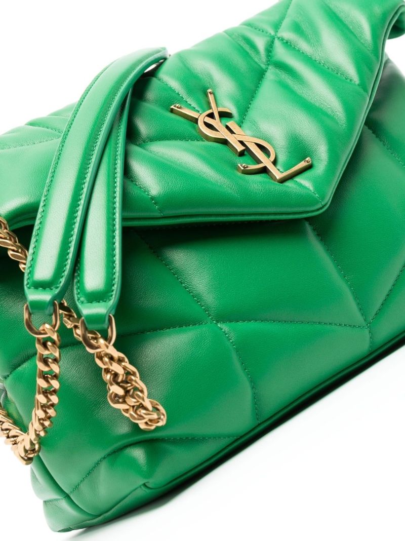 Green Loulou Puffer Small Leather Shoulder Bag