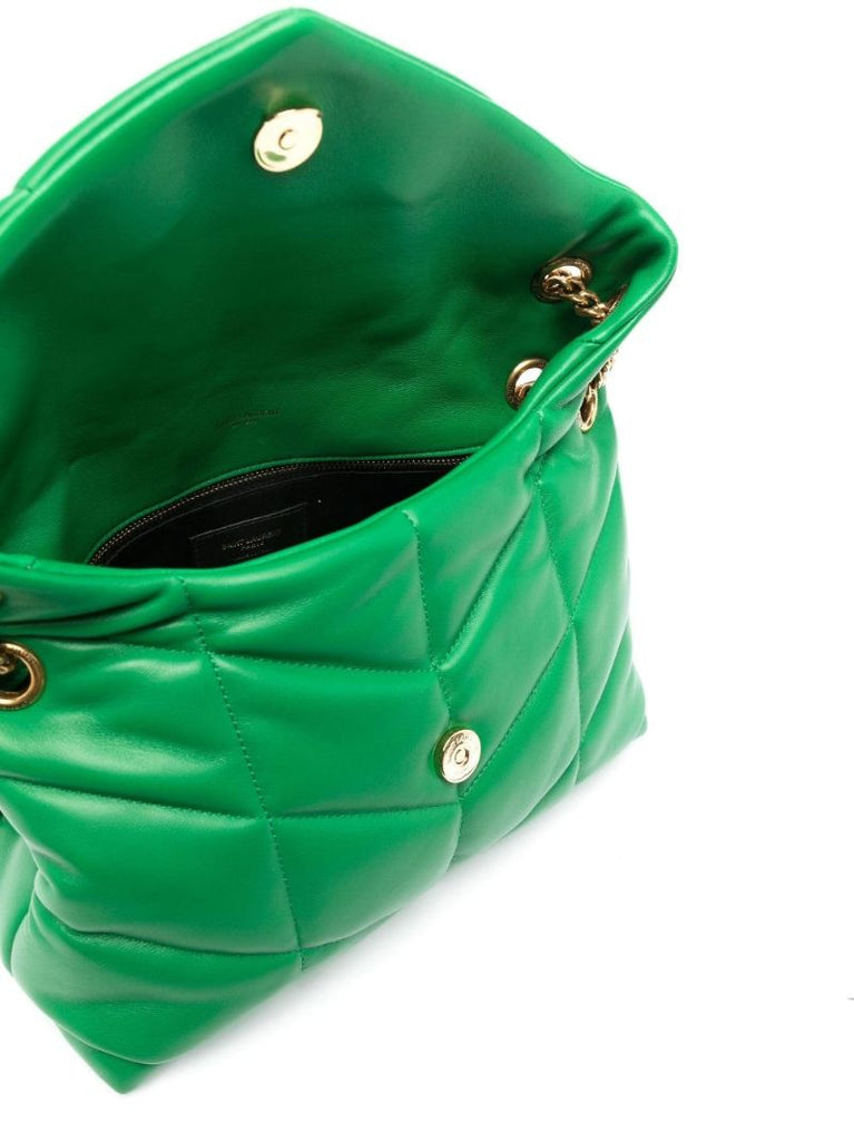 Green Loulou Puffer Small Leather Shoulder Bag