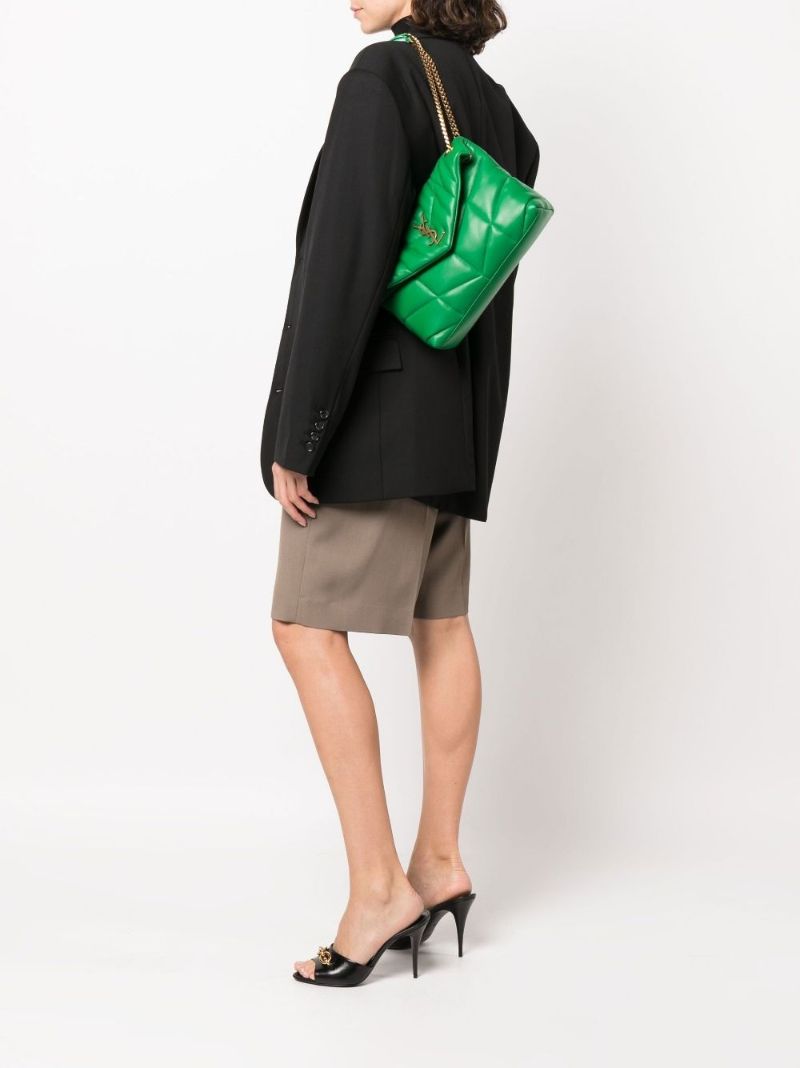 Green Loulou Puffer Small Leather Shoulder Bag
