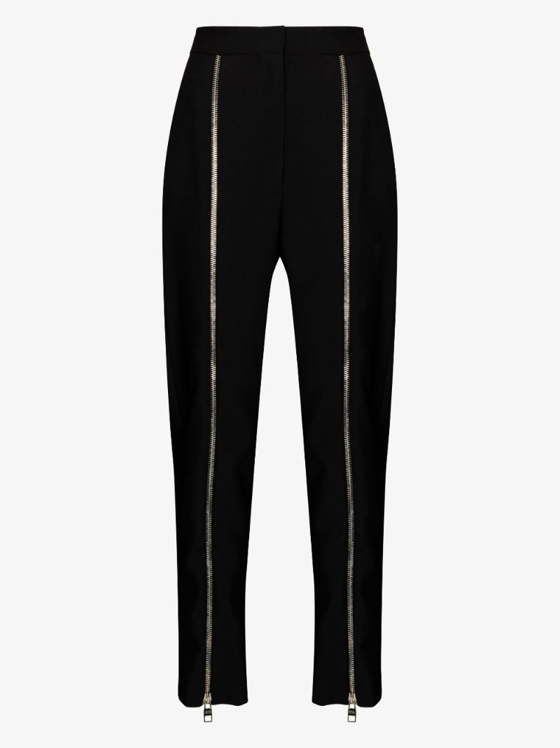 Zip-up Wool Trousers