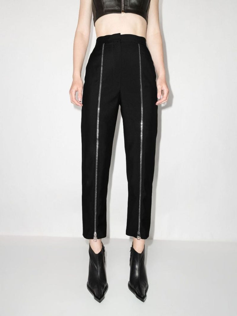 Zip-up Wool Trousers