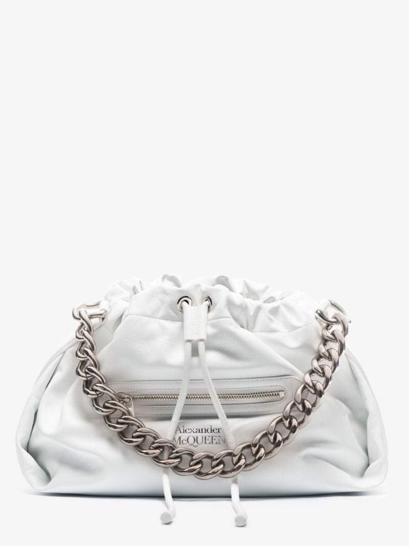 White Ball Bundle Leather Shoulder Bag