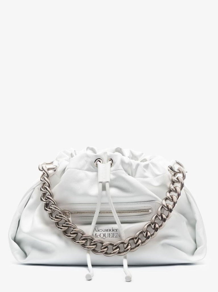 White Ball Bundle Leather Shoulder Bag