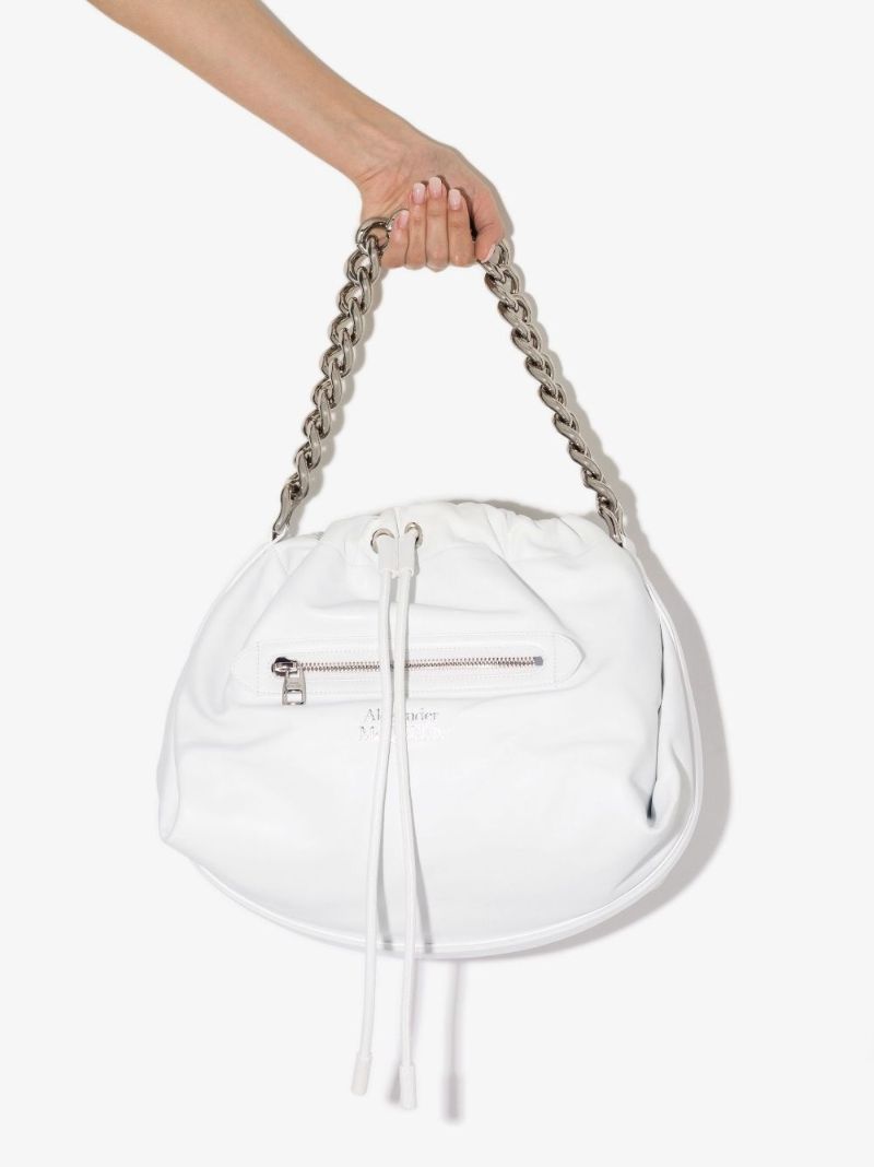White Ball Bundle Leather Shoulder Bag