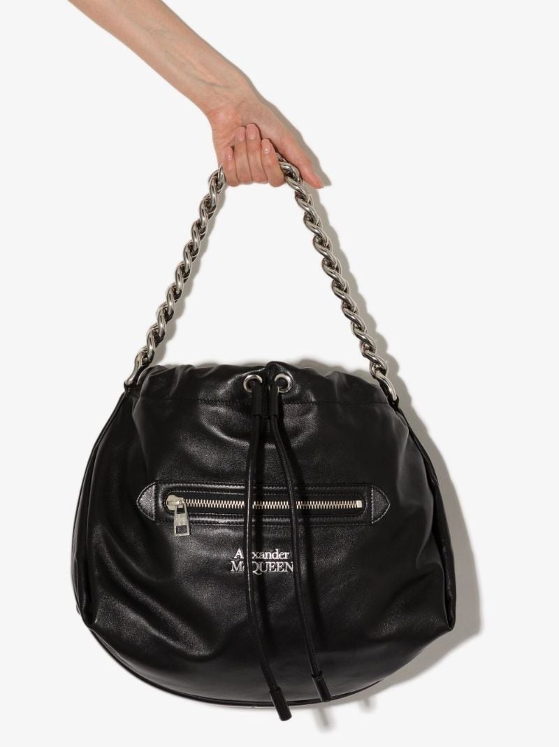 Black Ball Bundle Leather Shoulder Bag