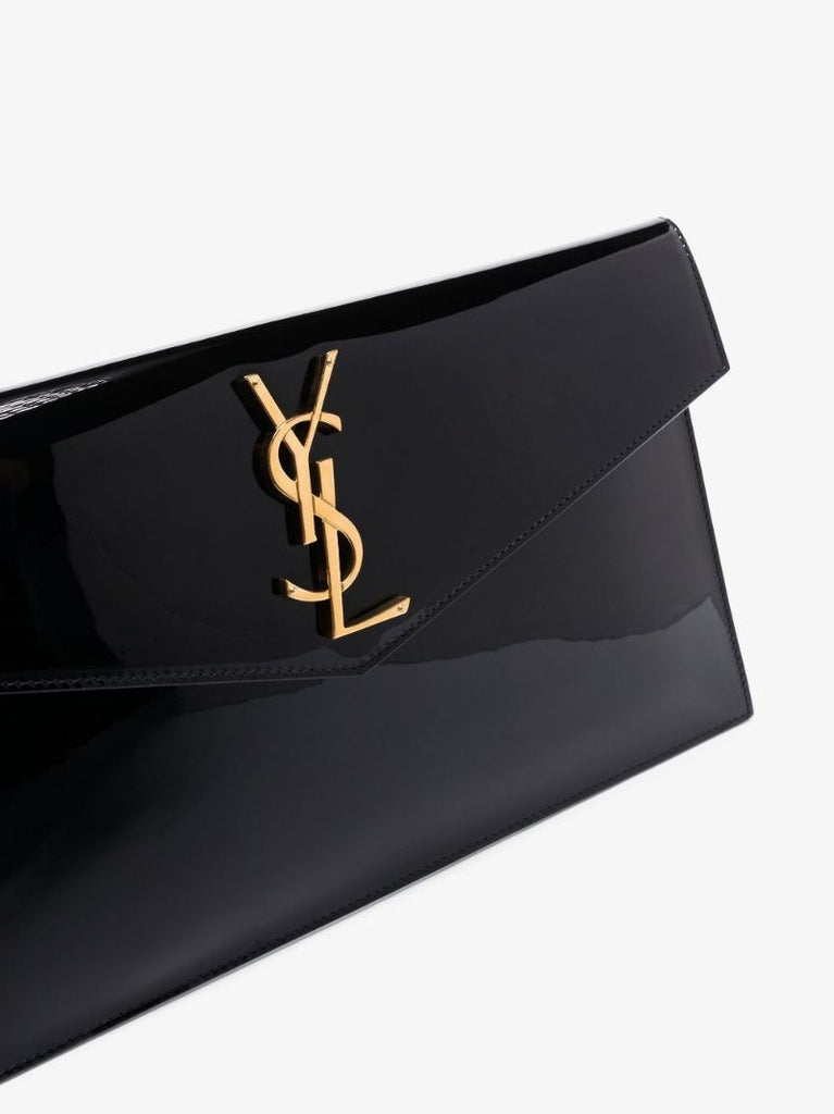 Black Uptown Patent Leather Clutch Bag
