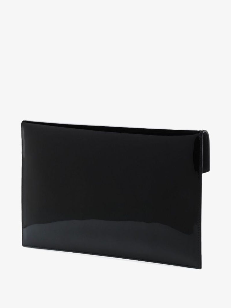 Black Uptown Patent Leather Clutch Bag