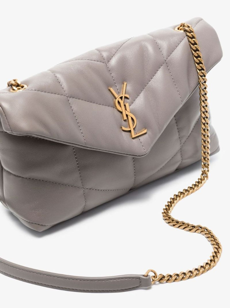 Grey Puffer Toy Leather Shoulder Bag