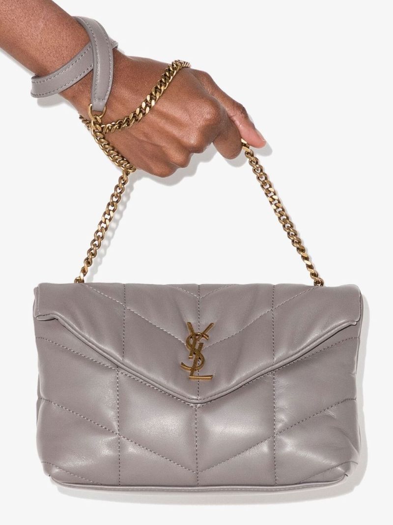 Grey Puffer Toy Leather Shoulder Bag